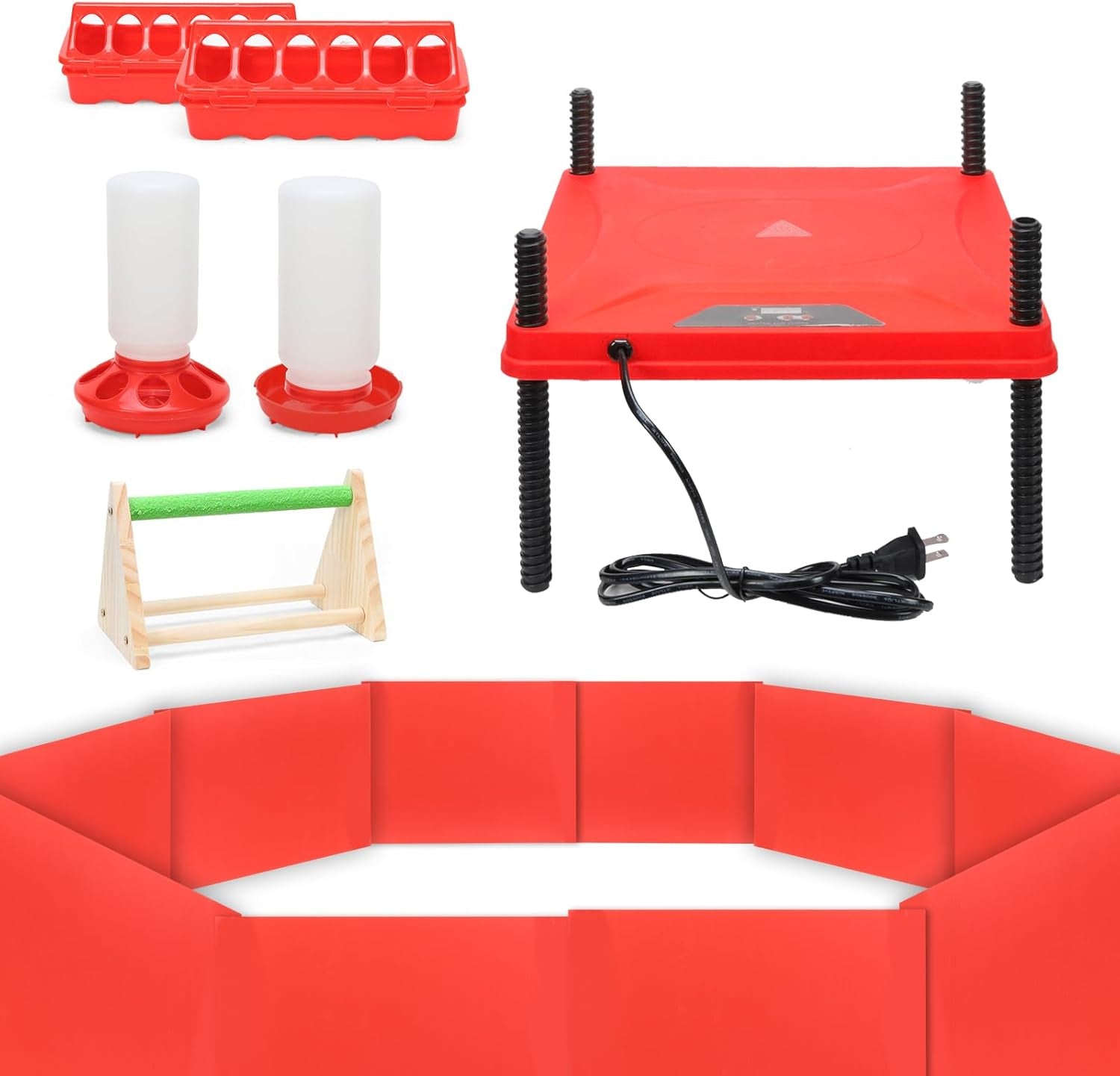 chick-brooder-box-small-animal-playpen-chick-starter-kit-brooding-playpen-with-chicks-heating-plate-perch-feeder-waterer-for-duck-and-quail-chicken-supplies