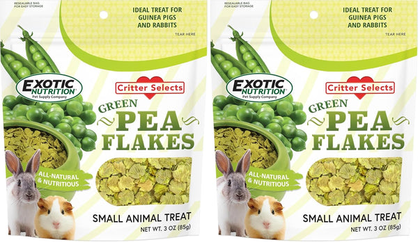 Exotic Nutrition Green Pea Flakes 3Oz. - Healthy & Unique Treat - Rat, Degu, Prairie Dog, Chinchilla, Hedgehog, Parrot, Guinea Pig, Rabbit, Hamster9