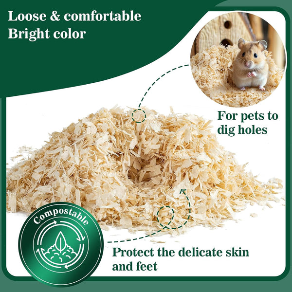 Sukh Hamster Bedding - Aspen Shavings Small Animal Pet Bedding | Aspen Bedding for Small Animals, Guinea Pigs, Rabbits, Hamsters, Gerbils, Chinchillas, Rats, Mice, Snakes & Hedgehogs, 14 OZ4