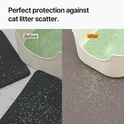 Mewtopia No-Gap Puzzle Cat Litter Box Mat – Seamless, Limitless Expandable, Extra Large(41.3"X21.6") Litter Trapping Mat, Urine & Waterproof, Detachable, Easy to Rinse, Vacuum.3