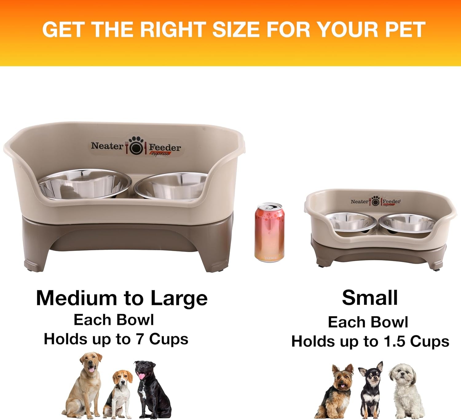 neater-feeder-express-mess-proof-dog-bowls-elevated-for-small-breeds-under-15-lb-made-in-usa-no-spill-raised-dog-food-bowl-stand-stainless-steel-food-and-water-bowl-set-feeding-station-cappuccino