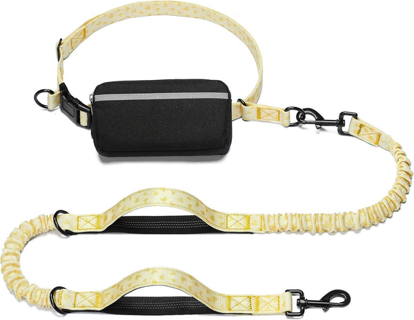 Iyoshop Hands Free Dog Leash with Zipper Pouch, Dual Padded Handles and Durable Bungee for Walking, Jogging and Running Your Dog (Large, 25-120 Lbs, Black)12