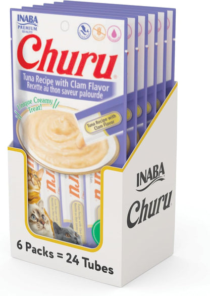 INABA Churu Cat Treats, Lickable, Squeezable Creamy Purée Cat Treat with Green Tea Extract & Taurine, 0.5 Ounces Each Tube, 24 Tubes (4 per Pack), Chicken Recipe15