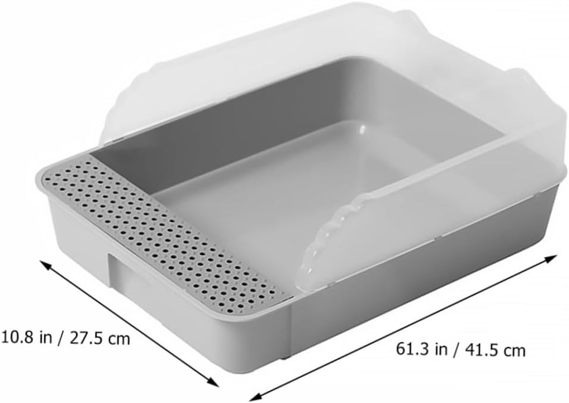 eringogo-semi-closed-cat-litter-box-potty-with-detachable-anti-splash-durable-pan-small-gray-for-kitten-toilet-and-cat-housebreaking