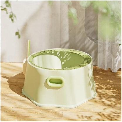Pet Supplies, Open Cat Litter Box with Scoop,Easy to Clean & Install for Rabbits(Green)1