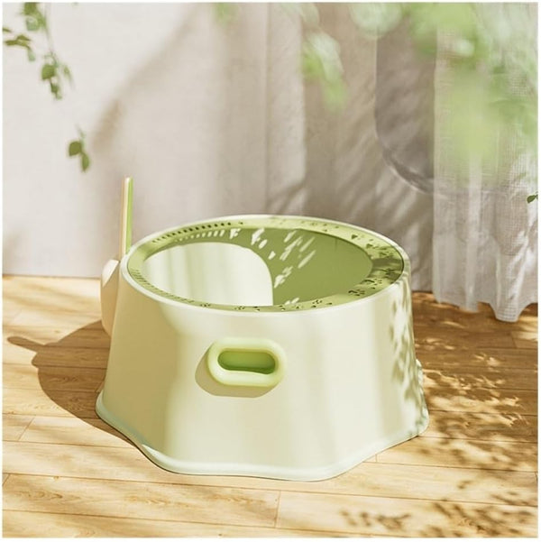 Pet Supplies, Open Cat Litter Box with Scoop,Easy to Clean & Install for Rabbits(Green)1