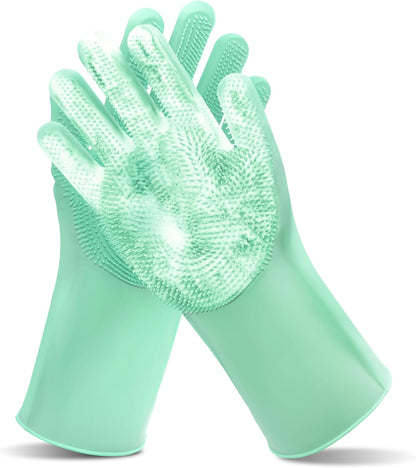 Pet Grooming Gloves—Dog Washing Gloves with High-Density Teeth | Dog Bath Scrubber with Enhanced Five Finger Design, Silicone Gloves for Dogs and Cats Bathing, Massage (Blue)11