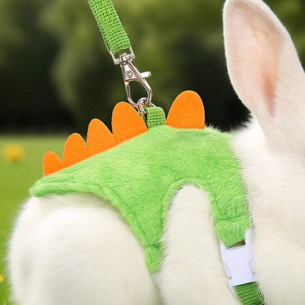 Ferret Harness and Leash Set Small Animals Vest Harness with Safe Bell Dinosaur Shaped Leash Set for Baby Rabbit Guinea Pig Teacup Chihuahua Mouse and Other Small Pet8