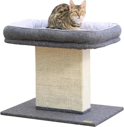 Catry Cat Perch with Washable Replaceable Bed & Wide Sisal Scratching Post | Cat Tree with Washable Replaceable Bed for Large Cats, Thick Sisal Scratching Post, Sturdy Cat Tower, Easy Assembly Cat Tree1