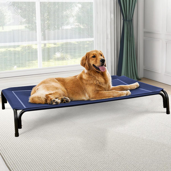 Czpalo Outdoor Elevated Dog Bed for Large Sized Dogs, No-Tool Assembly. | Raised Design Promotes Airflow. Tool-Free Assembly, Easy-To-Clean Mesh, Portable, with Anti-Skid Feet. Indoor/Outdoor Use.8