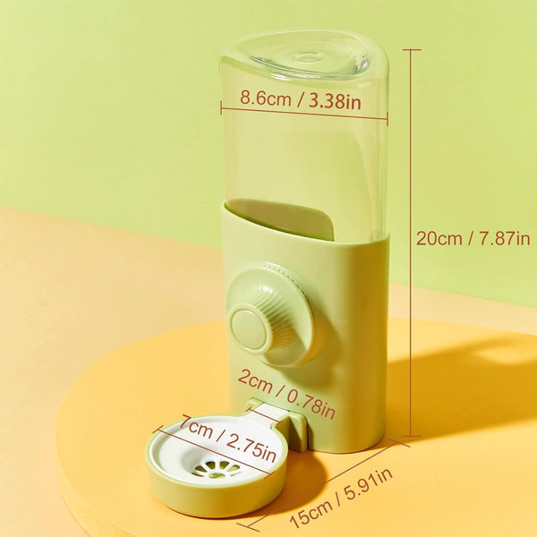 Rabbit Water Bottle, 600Ml/21Oz Hanging Water Dispenser Feeder Cage Crate Hutch Bunny Puppy Cat Chinchilla Ferret Guinea Pigs Squirrel Hedgehog (Green)6