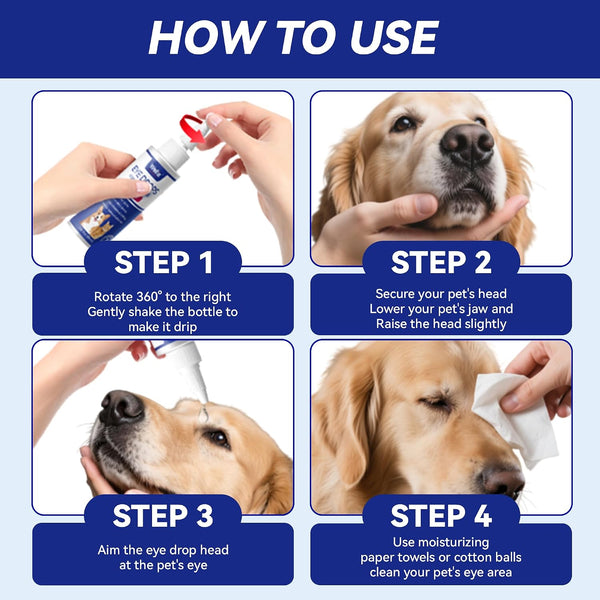 Wellix Pet Eye Drops for Dog & Cat, Non-Irritating Taurine Dog Eye Drop | Dog & Cat Eye Infection Treatment to Soothe Eye Allergy, Dry Eyes Pink Eyes, Dog Tear Stain Cleaner | Mild Herbal Blend, 60Ml7