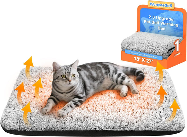 Self Warming Cat Bed, 2.0 Upgraded Thermal Mat for Indoor Cats, 15 X 19 in | Non-Electric Self Heating Cat Pad, Removable Washable Cover, Heat-Reflective Foil, Non-Slip Base for Kittens and Senior Cats8
