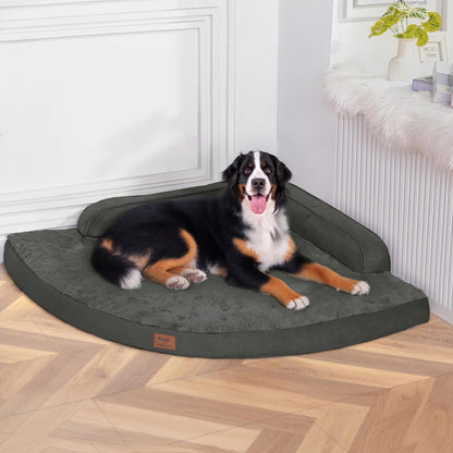 MEKIY Orthopedic Waterproof Dog Bed with Sides for Extra Large Sizes Dogs | Egg Crate Foam, Waterproof Liner, Anti-Slip Bottom, Space-Saving, Perfect for Corners and Sofa Edges, 40 X 40 Inch35