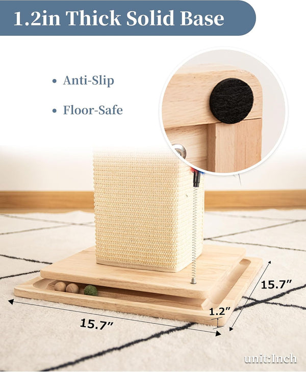Sturdy Cat Scratching Post for Indoor Cats & Kittens, Classic Single Post with Sisal Rope, Jute Fiber, Wood Base9