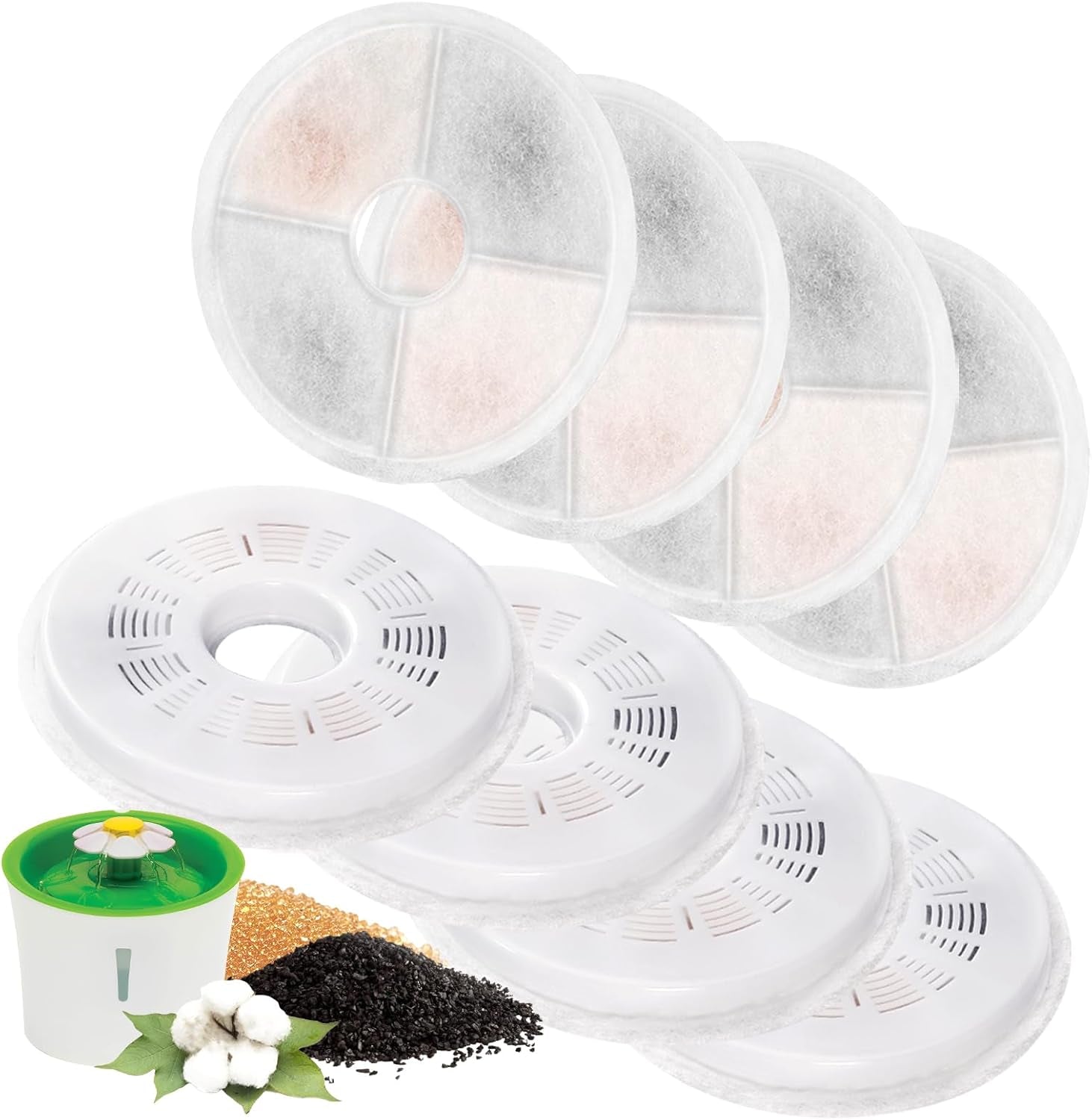 8-pack-cat-water-fountain-replacement-filters-fit-for-3l-flower-water-dispenser-automatic-pet-dog-cat-fountain-filter