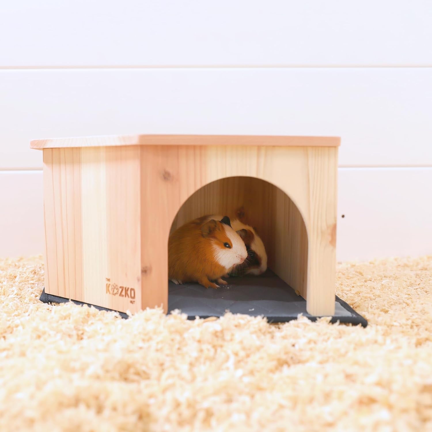 wooden-guinea-pig-corner-hideout-hidey-for-chinchilla-rat-and-hedgehog-with-pee-pad-fully-assembled-dual-entrances-guinea-pig-accessories-by-the-kozko-hut