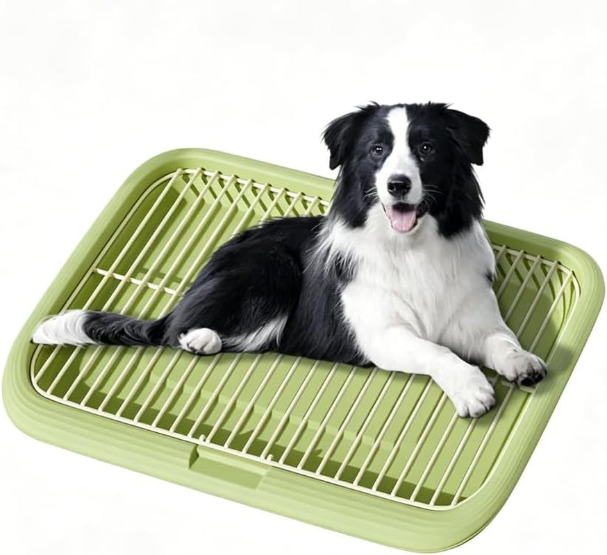 dog-potty-tray-indoor-pet-pee-pad-holder-for-small-medium-dogs-puppy-training-pad-holder-pet-toilet-litter-box-dog-bathroom-tray-housebreaking-potty-supplies-17-72lx12-99wx1-97hgreen