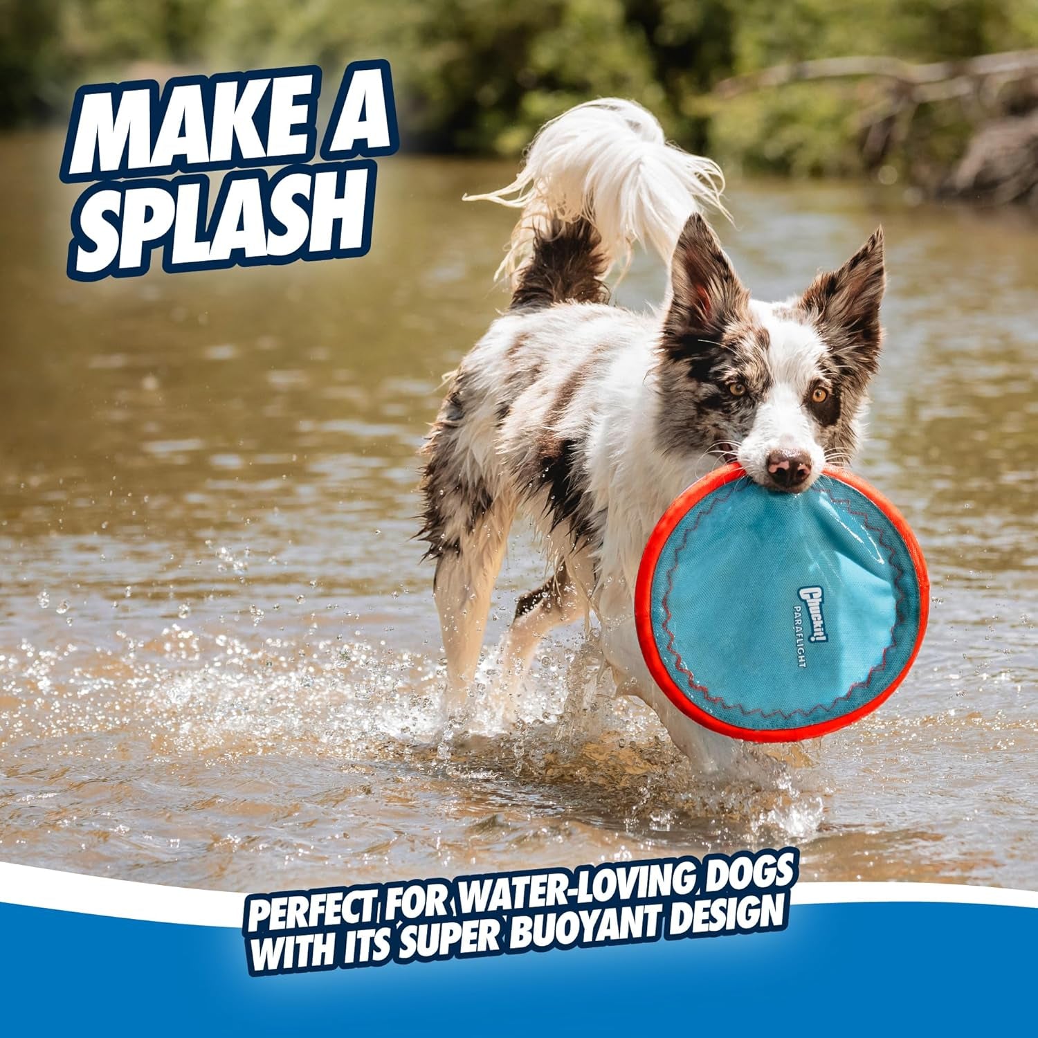chuckit-paraflight-flying-disc-dog-toy-water-floating-flyer-durable-nylon-construction-with-soft-rubber-edges-for-medium-and-large-dogs-size-large-9-75-l-x-9-75-w-pack-of-1-durable-nylon-build-with-soft-rubber-edges-made-for-medium-and-larger-sized-breeds-lightweight-and-easy-to-throw-pack-of-1