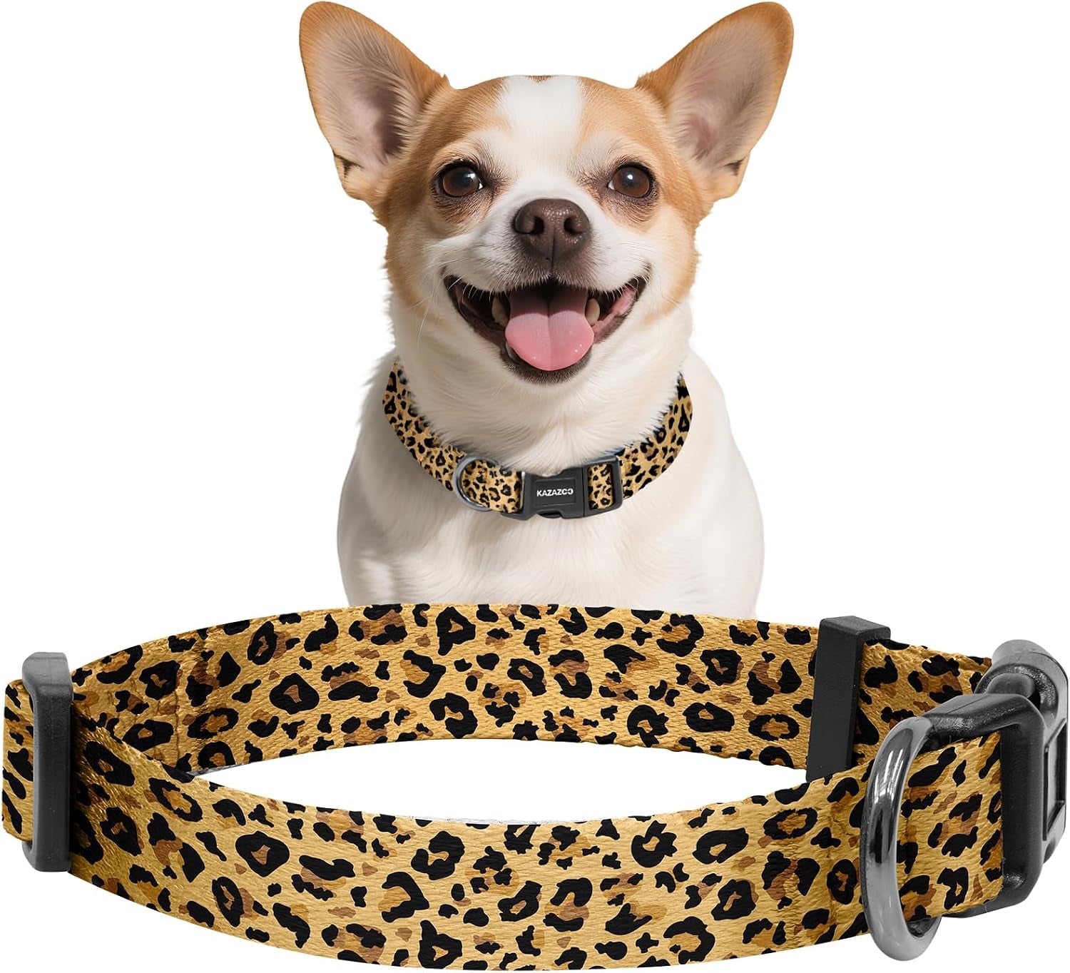 kazazoo-dog-collar-cute-and-soft-nylon-puppy-collar-girl-dogs-adjustable-purple-dog-collars-for-medium-dogs-purple-flowers-m