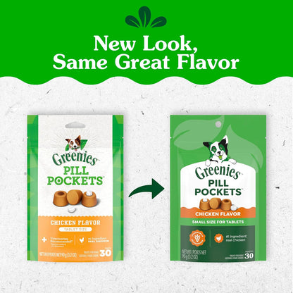 Greenies Pill Pockets Small Dog Treats, Chicken Flavor, 3.2 Oz | Vet-Recommended, Masks Pill Smell & Taste, Easy Pinch-Close Design, Stress-Free Medicating, Tablet Size, 3.2 Oz. Pouch2