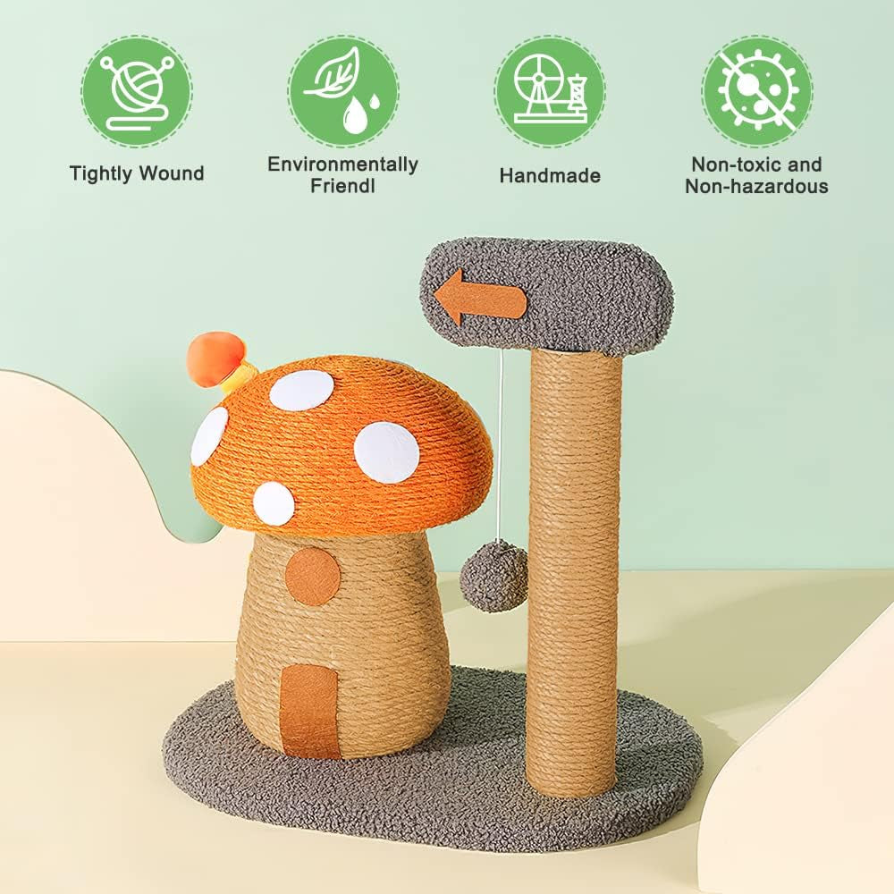 mushroom-cat-scratcher-post-with-sisal-rope-for-indoor-cats-natural-sisal-rope-tower-satisfies-claw-instincts-compact-for-small-cats-durable-stable