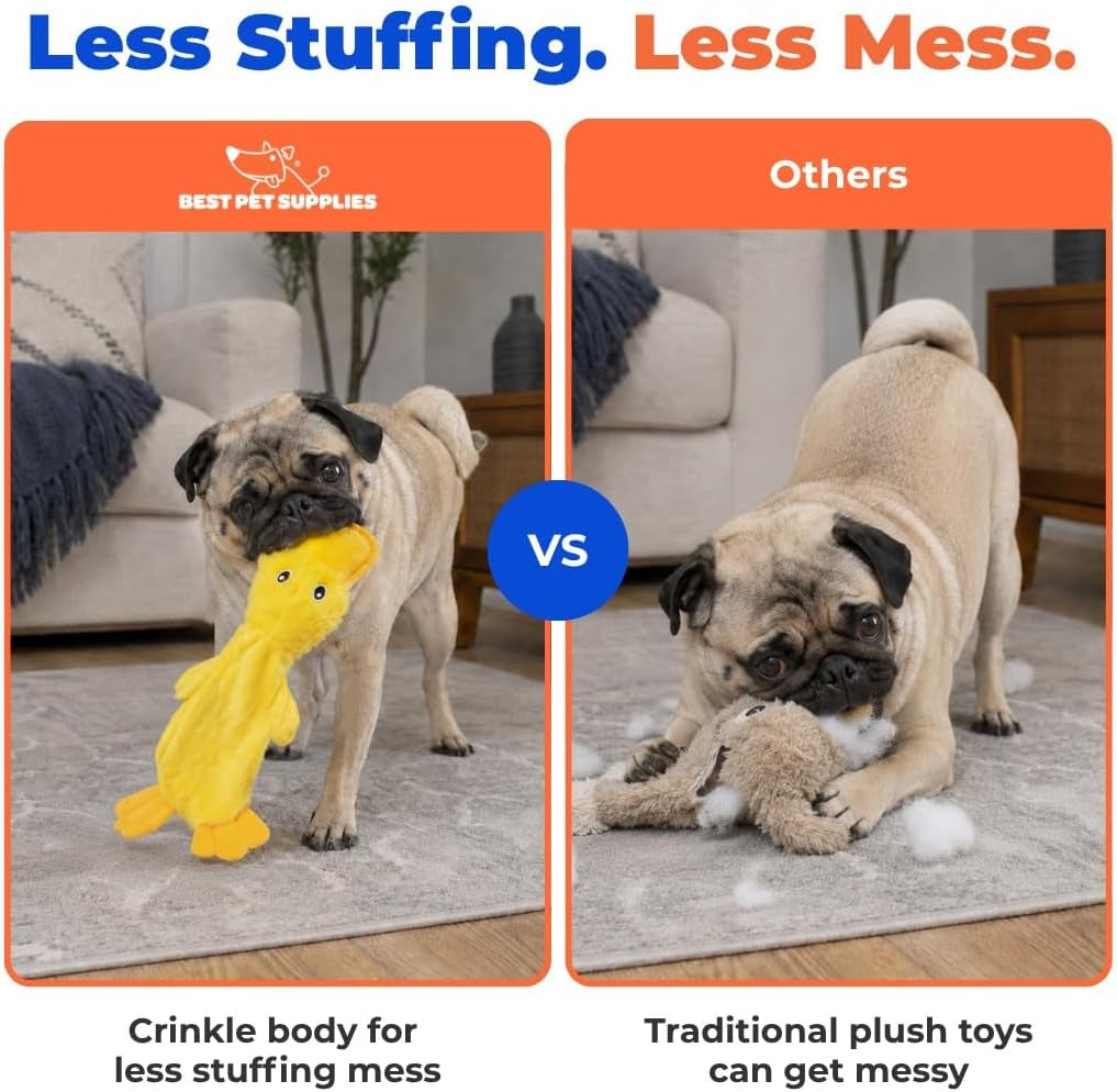 best-pet-supplies-interactive-squeaky-dog-chew-toy-ideal-dog-toys-for-chewers-small-medium-large-dogs-and-fetch-lovers-crinkle-duck-yellow-large