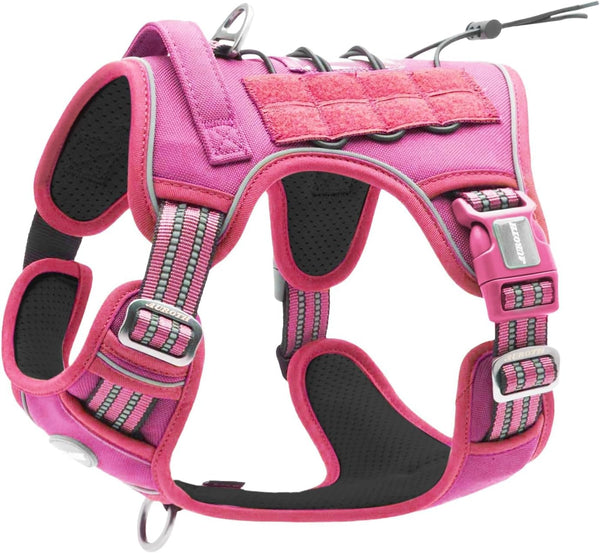 Auroth Tactical Dog Harness for Large Dogs No Pull Adjustable Pet Harness Reflective K9 Working Training Easy Control Pet Vest Military Service Dog Harnesses Army Yellow L56