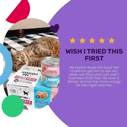I and LOVE and YOU Xoxos Mix Pate Wet Cat Food, Variety Pack, Grain Free, Artificial Preservatives Free, 3 Oz Pack of 12 Cans3