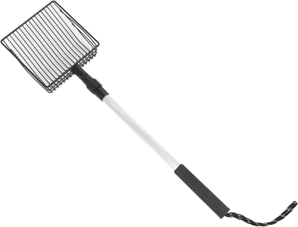 Qiilu Metal Poop Scoop Extendable Cat Litter Scoop Lightweight Versatile Fine Screen Long Handle Pooper Scooper Cat Poop Sifter Pet Supplies Cats Litter & Housebreaking Scoops (Model a 2 Section2