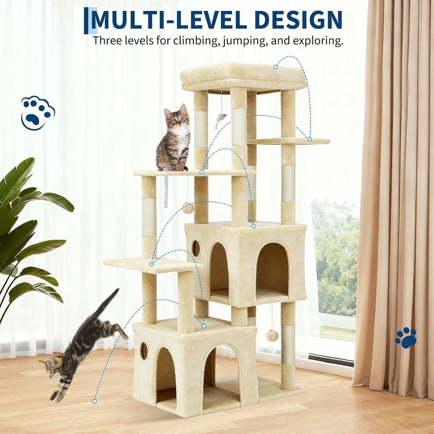takywep-beige-61-heavy-duty-cat-tree-for-large-indoor-cats-maine-coon-warm-multi-level-cat-tower-with-extra-large-perch-2-spacious-condos-natural-sisal-scratching-posts-interactive-toys