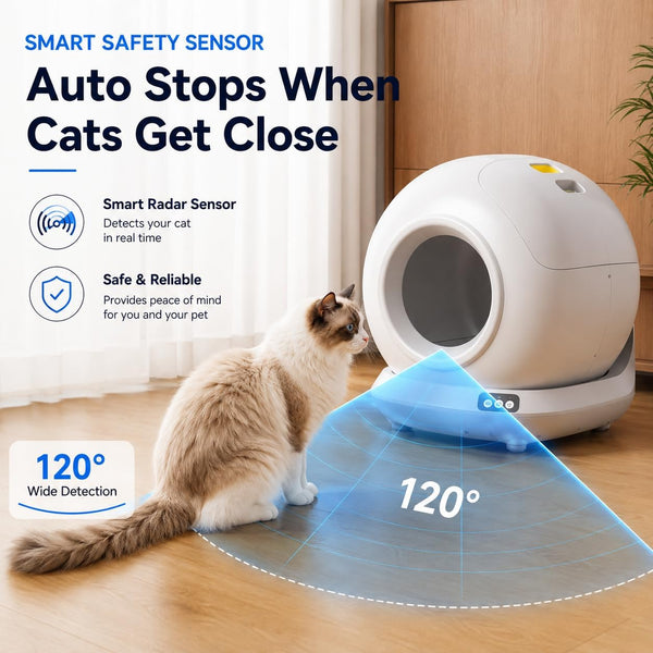 Self-Cleaning Cat Litter Box, App Control 78L Auto, Includes Step Pedal | Low 6.3" Entry, Fits Multiple Cats, Anti-Pinch Safety Sensors, No-Scoop Disposal, Weight Monitor, Free Step Pedal5