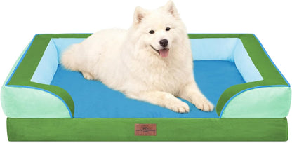 Comfort Expression Orthopedic Dog Bed for Extra Large Dogs with Bolster | Waterproof Dog Couch Bed with Washable Cover & Non-Slip Bottom, Supportive Egg Crate Foam XL Pet Bed, 42X30 Inch98