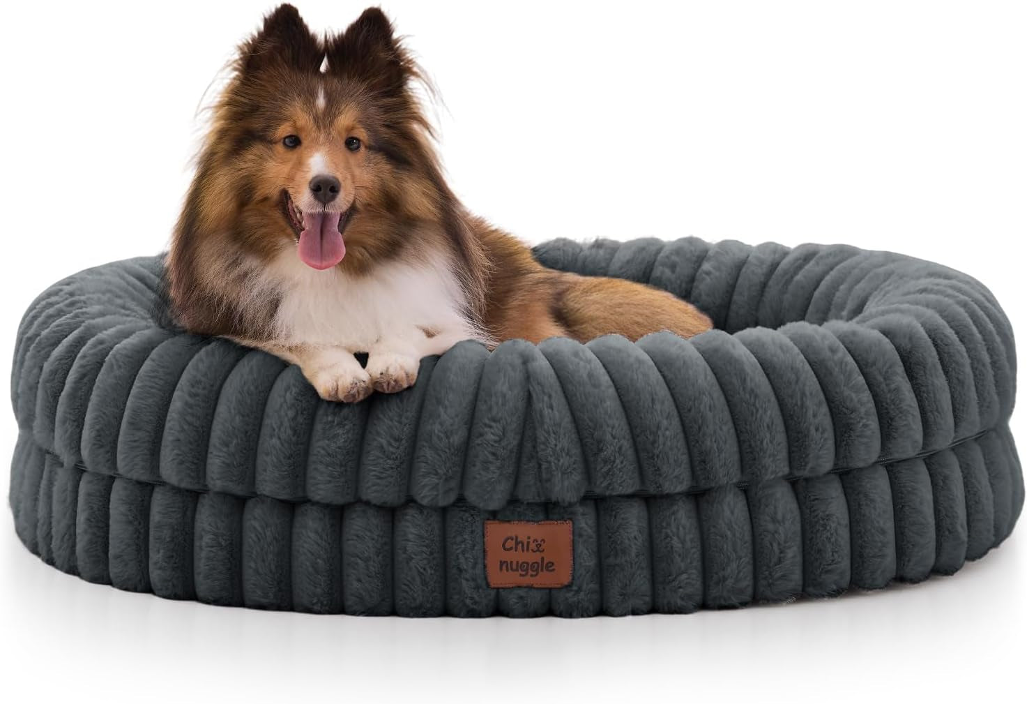 chixnuggle-orthopedic-dog-bed-washable-cover-faux-fur-bolster-pet-couch-waterproof-egg-crate-foam-non-slip-bottom-for-small-medium-dogs-dark-grey-30-24-7-dog-sofa-puppy-bed