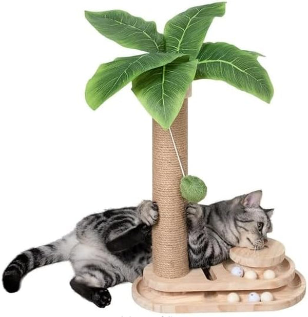 Meowoou Cat Scratching Post 33 Inch Tall Cat Scratcher for Indoor Cats Adults,Small Cat Tree Tower Sisal Rope Kitten Scratch with Interactive Hanging Ball11