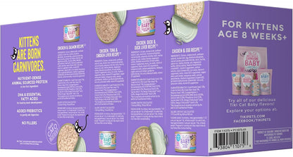 Tiki Cat Baby Wet Cat Food for Kittens, Shreds Variety Pack 2.4 Oz. Cans (12 Count)3