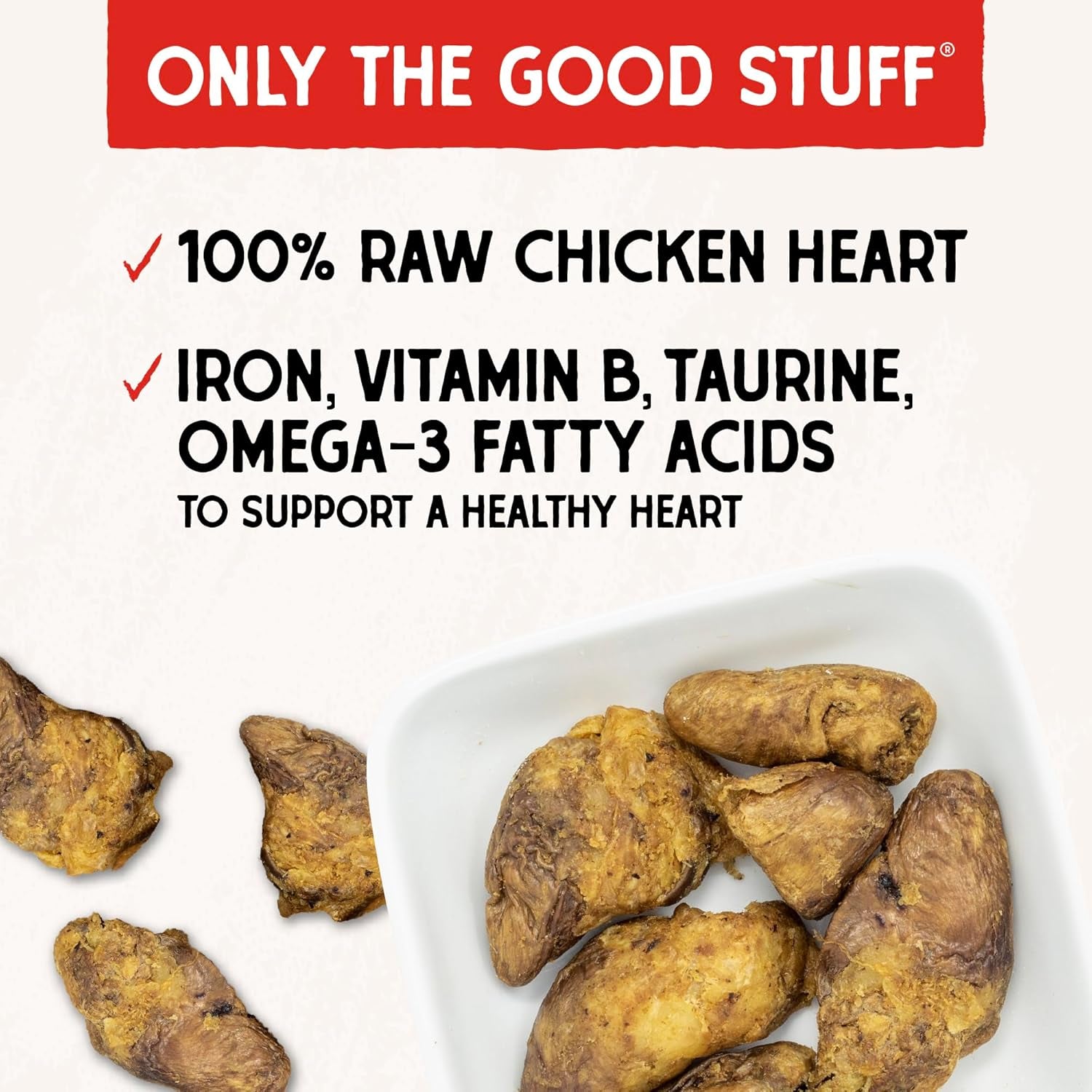 stella-chewys-freeze-dried-raw-chicken-heart-dog-treats-single-ingredient-no-additives-premium-training-treats-perfect-for-picky-eaters-11oz-bag