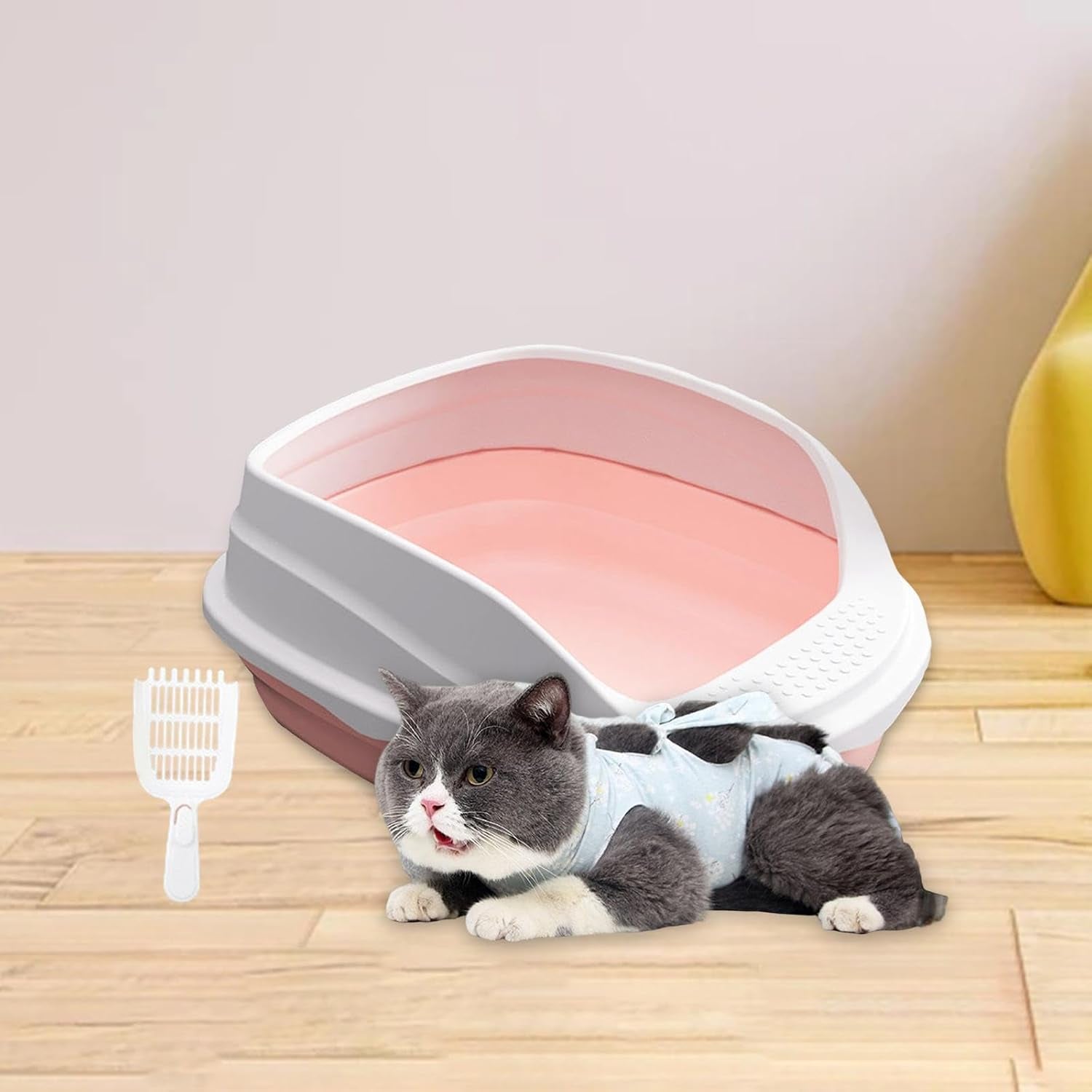 high-sided-litter-pan-for-cats-rabbits-hamsters-easy-clean-potty-toilet-with-raised-walls-for-small-medium-pets-38cm