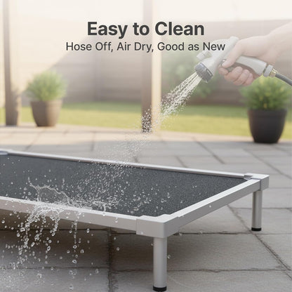 Elevated Dog Bed Medium Size Dog, Chew Proof Aluminum Alloy Heavy Duty Dog Supplies Cooling Raised Pet Cot Indestructible with Anti-Rust Washable Assembly for Crate Outdoor-40.6"X 28.7" X 7"7