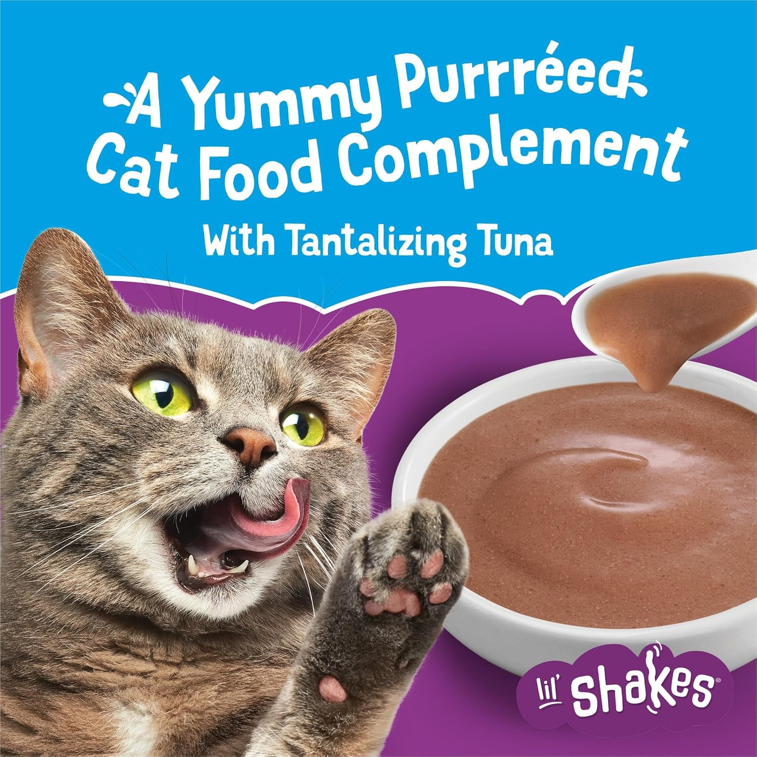 purina-friskies-pureed-cat-food-topper-lil-shakes-with-tantalizing-tuna-lickable-cat-treats-pack-of-16-1-55-oz-pouches
