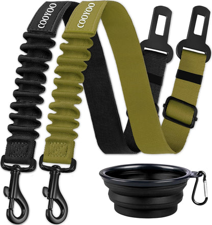 COOYOO Dog Seat Belt, Durability Retractable Dog Car Harness Adjustable Dog Seat Belt for Vehicle Nylon Pet Safety Seat Belts Heavy Duty & Elastic (1 Pack Black)27