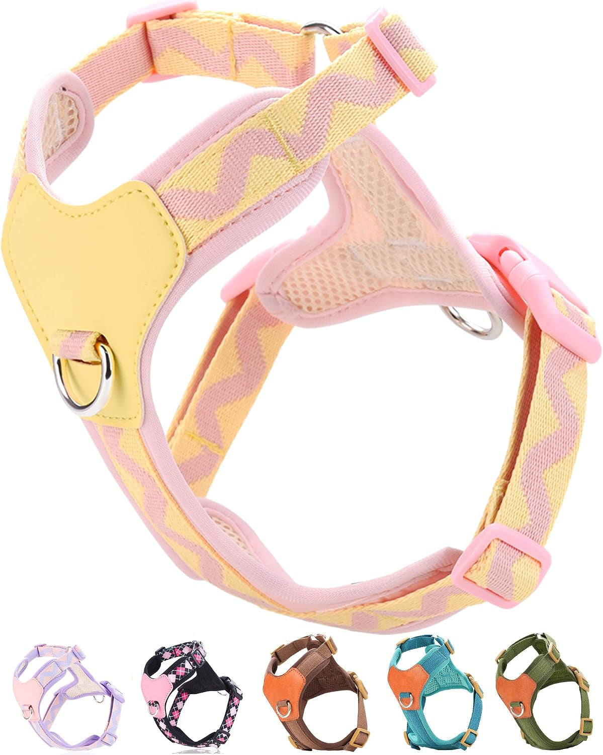 green-xs-dog-harness-for-small-dogs-no-pull-dog-harness-with-2-leash-clips-puppy-harness-dog-vest-harnessgreen-xs