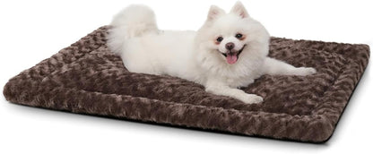 Washable Dog Bed Mat Ultra Soft Dog Crate Pad Comfy Fluffy Pet Kennel Beds Sleeping Mattress for Large Jumbo Medium Small Dogs, 36 X 23 Inch, Gray25