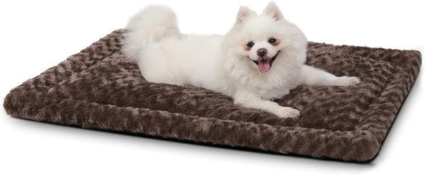 Washable Dog Bed Mat Ultra Soft Dog Crate Pad Comfy Fluffy Pet Kennel Beds Sleeping Mattress for Large Jumbo Medium Small Dogs, 36 X 23 Inch, Gray25