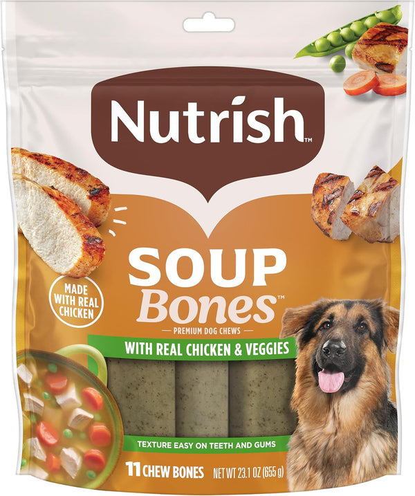 Nutrish Soup Bones Chicken Dog Chews, 23.1 Oz. Bag, 11 Treats (Rachael Ray)1