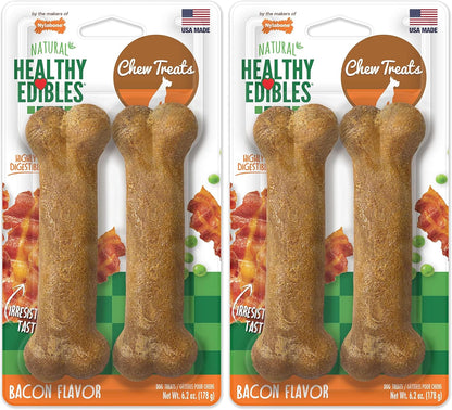 Nylabone Healthy Edibles Natural Dog Chews Long Lasting Roast Beef Flavor Treats for Dogs, Medium/Wolf (2 Count)15