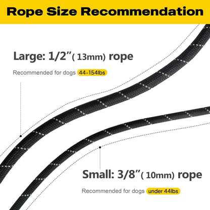 Fida Durable Slip Lead Dog Leash, 6 FT X 1/2" Heavy Duty Dog Loop Leashes, Comfortable Strong Rope Slip Leash for Large Medium Dogs, No Pull Pet Training Lead with Highly Reflective(1/2", Black)9
