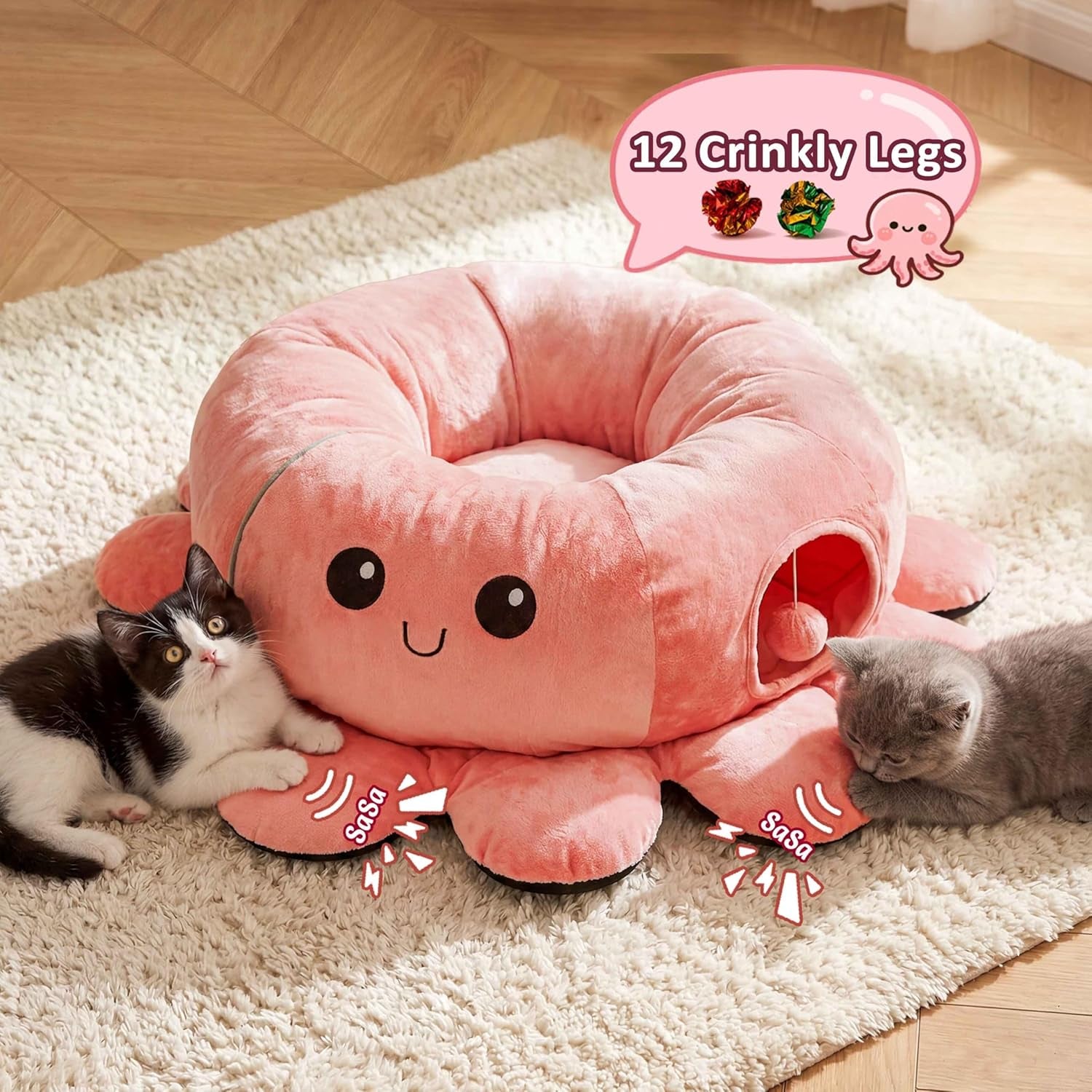 cat-tunnel-bed-with-20-cat-toys-collapsible-play-tunnel-for-indoor-cats-kitten-toys-for-indoor-kittens-octopus-shaped