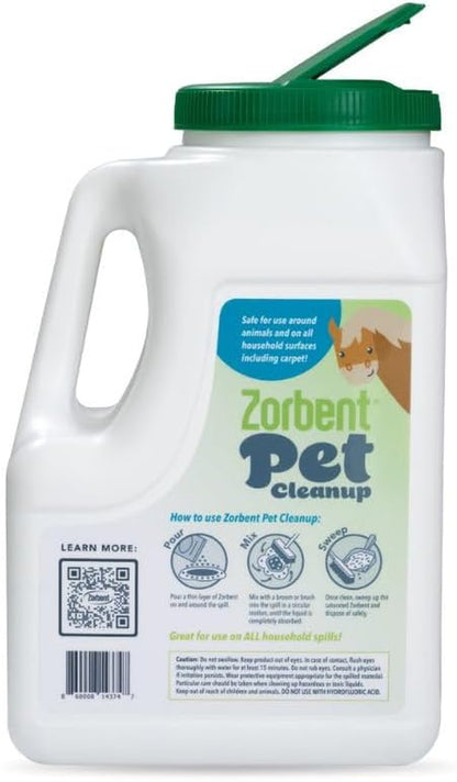 Zorbent Pet Accident Cleanup – Odor Remover for Dog & Cat Messes. Absorbs 1 Gallon. Pet-Safe Cleaner for Urine, Vomit, Poop & Accidents on Hardwood, Tile, Vinyl, Concrete, Short Carpet & Rugs, 5 Qt2