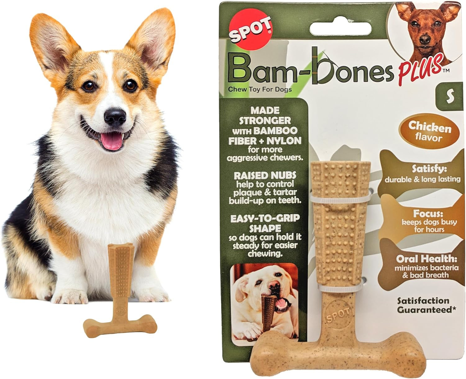 spot-bam-bones-plus-t-bone-bamboo-fiber-nylon-dog-chew-toy-for-moderate-to-aggressive-chewers-durable-long-lasting-non-splintering-beef-flavor-toy-for-adult-dogs-puppies-under-60-lbs-6-in